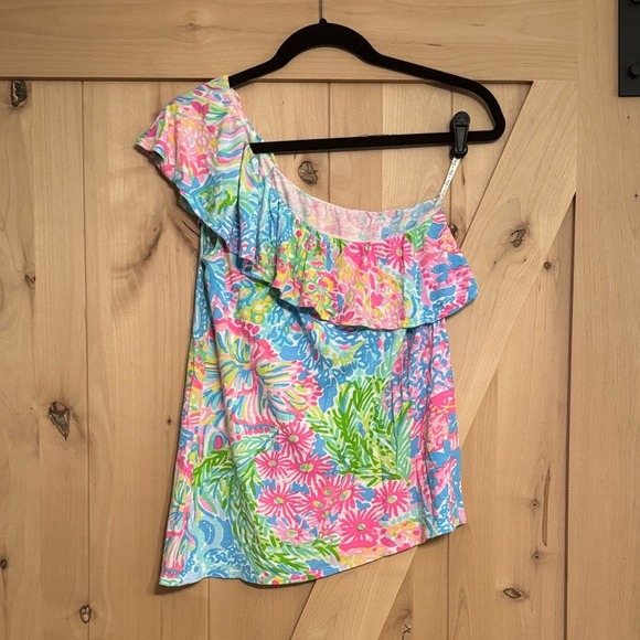 Lilly Pulitzer One-Shoulder Ruffle Top - Picture 3 of 4